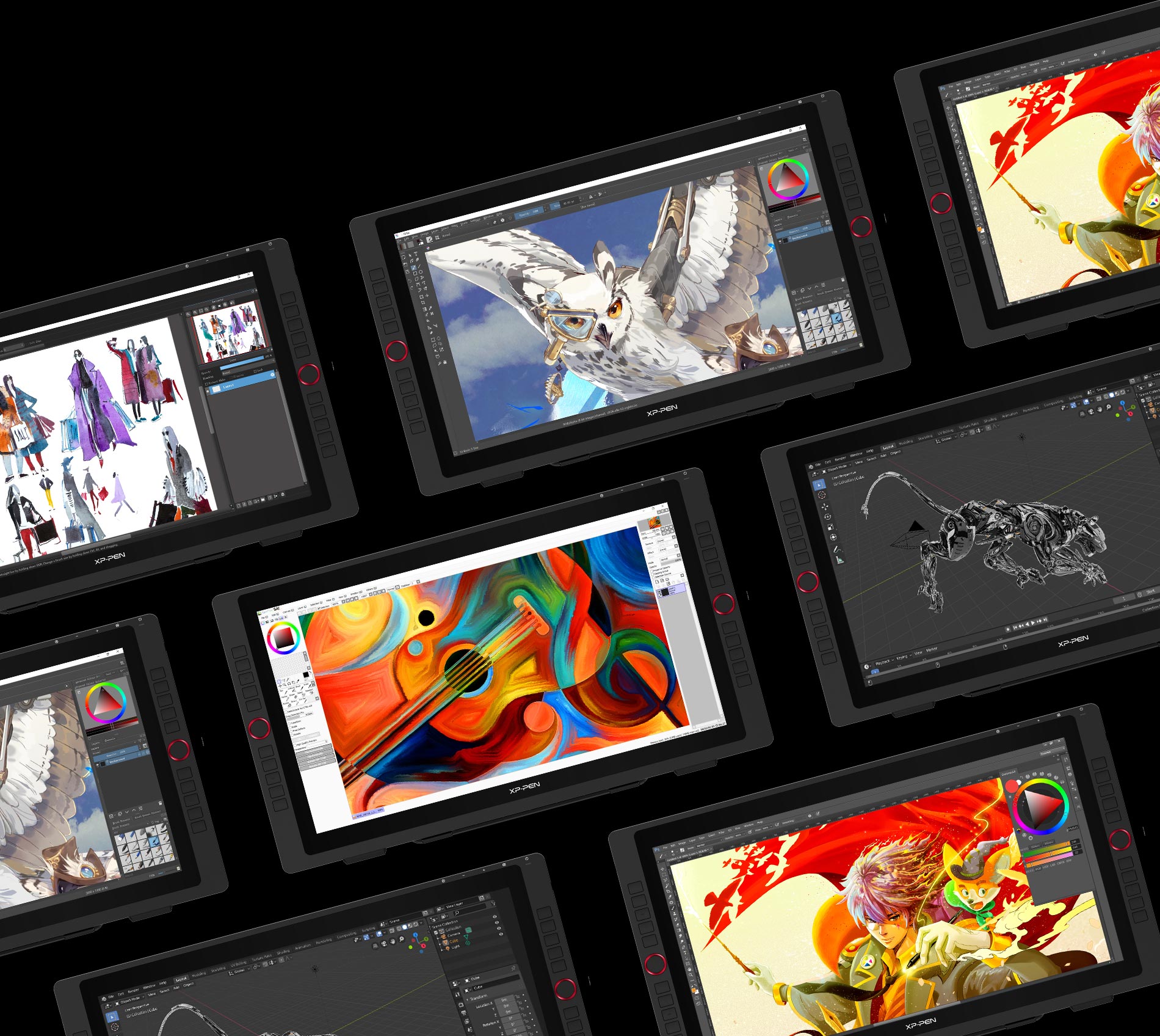 XP-Pen Artist 22R Pro Supports Windows and Mac OS , Compatible with popular digital art software